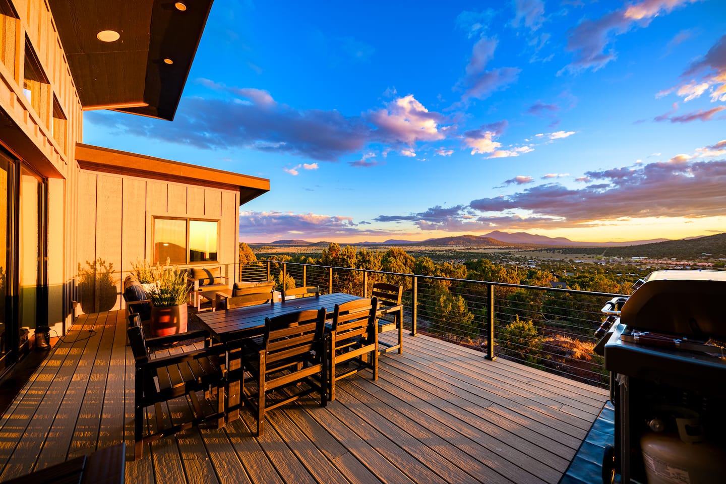 Outdoor dining on the deck with views
